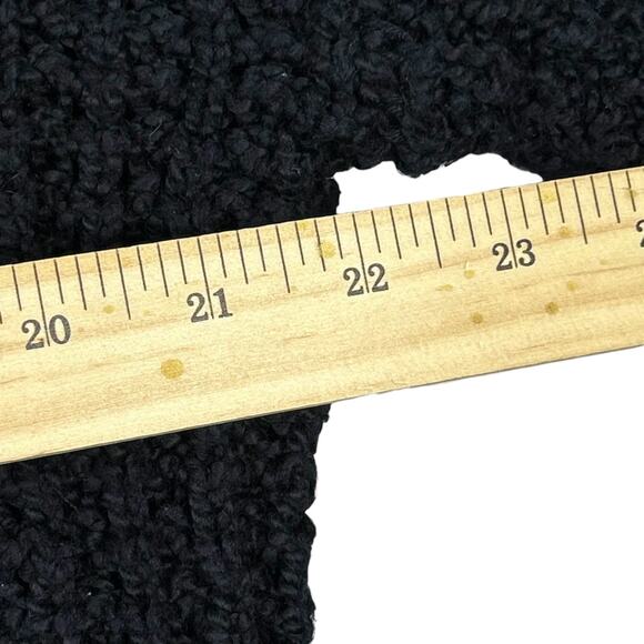Forever 21 Black Cropped Chunky Knit Sweater Dark Academia Cozy Cotton M - Picture 5 of 7